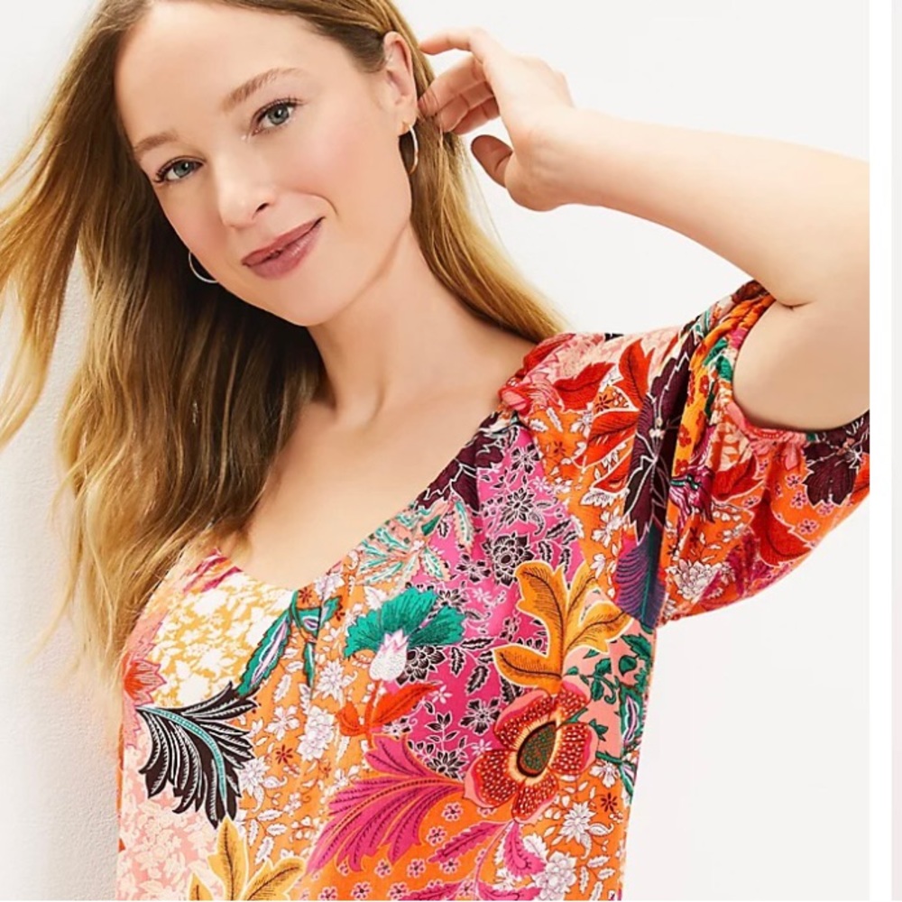 Loft blouse 🧡💛🤎 - Picture 2 of 8